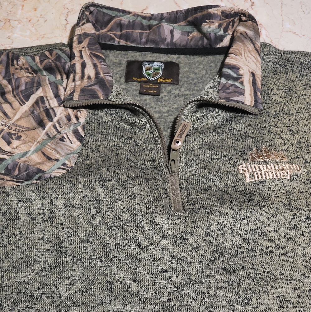 Mossy Oak Gamekeeper Men's Wing Shooter Fleece Quarter Zip Fleece Pullover